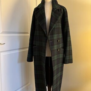 Avec Les Filles Green and Black Checkered Coat